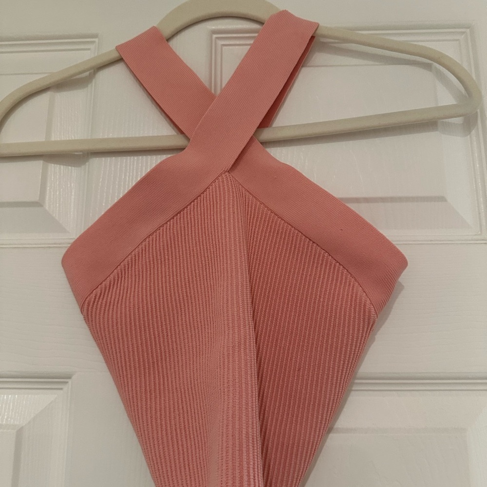 Aritzia Babaton Coral Ribbed Top